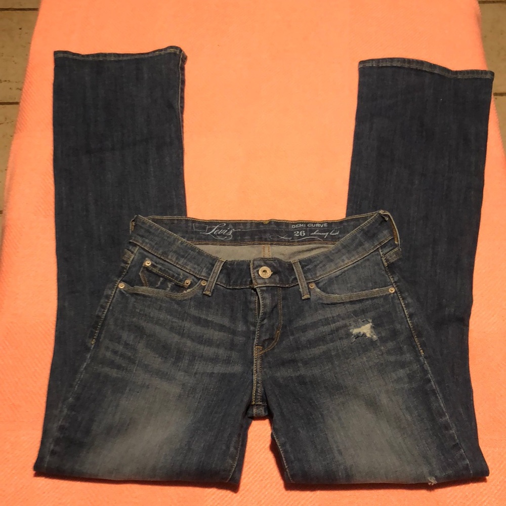 ⬇️⭐️ Levi Women’s Low Waist Skinny Boot Denim Blue Jeans